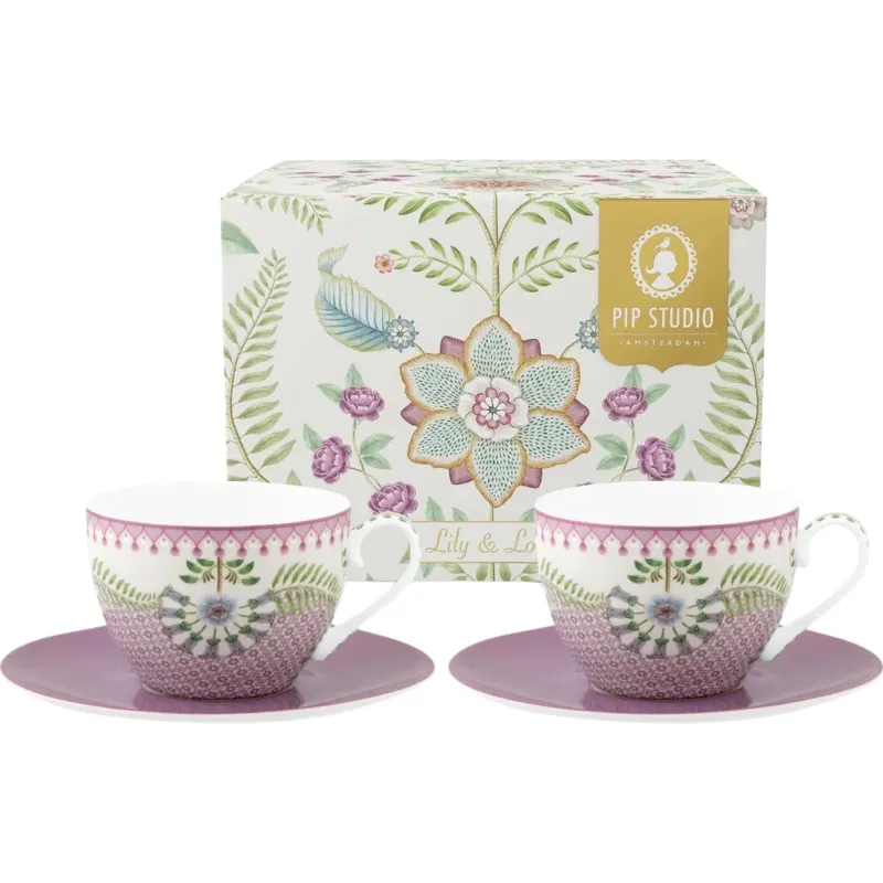 Più Venduto Lily & Lotus - Tazze con Piattino - Set di 2 Pezzi,Violetto