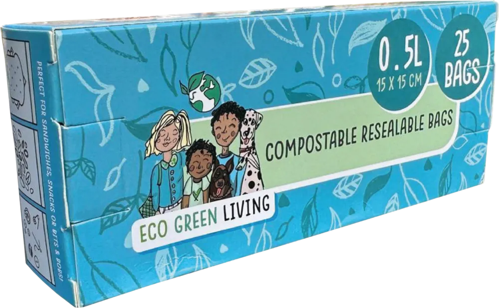Sacchetti Compostabili Richiudibili per Alimenti - 0,5 L Reso Gratuito