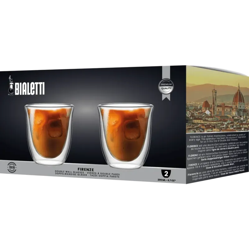 Ultima Occasione Set di Bicchieri a Doppia Parete - Firenze, 2 Pezzi,200 ml