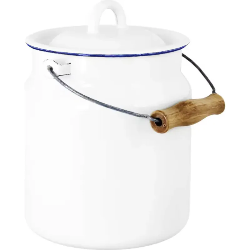 Quantità Limitata Bidone Smaltato da 3 L per Latte - Emil‘s,Bianco/blu