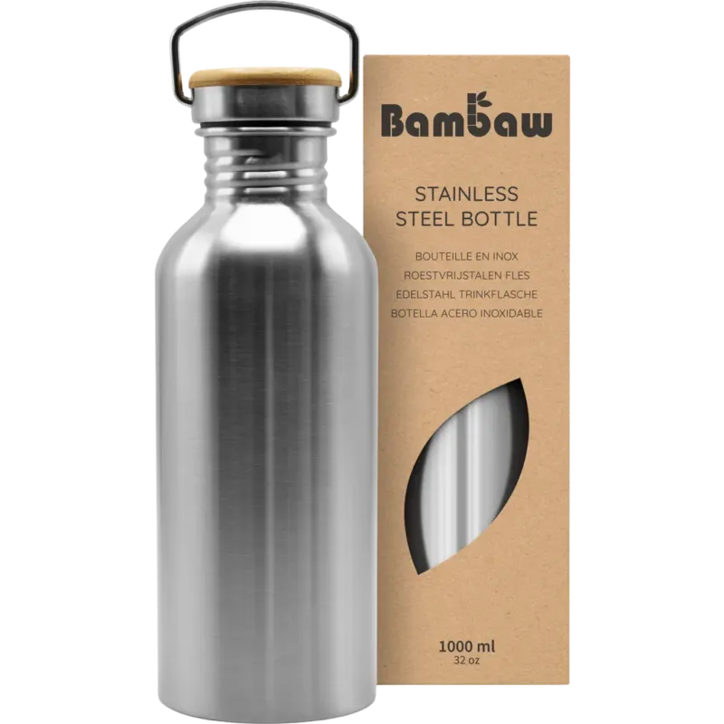 Borraccia in Acciaio Inossidabile, 1000 ml,Natural Steel Nuova Collezione