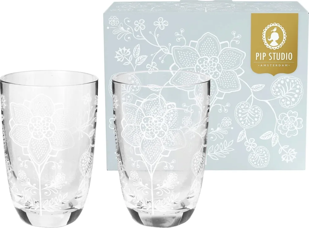 Lily & Lotus - Bicchieri Longdrink Flower White - Set di 2 Pezzi Spedito Oggi