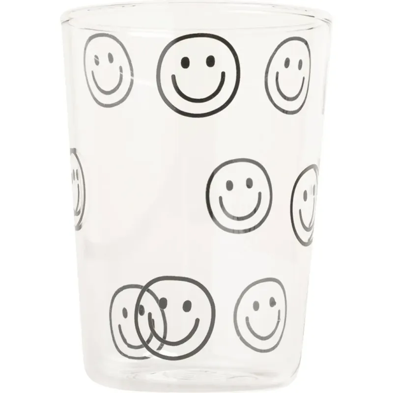 Compra Oggi Stesso Bicchiere con Stampa in Nero,Smileys