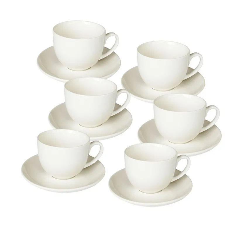 Vendita Finale Confezione 6 tazze caffè con piattino Bianco Bianco