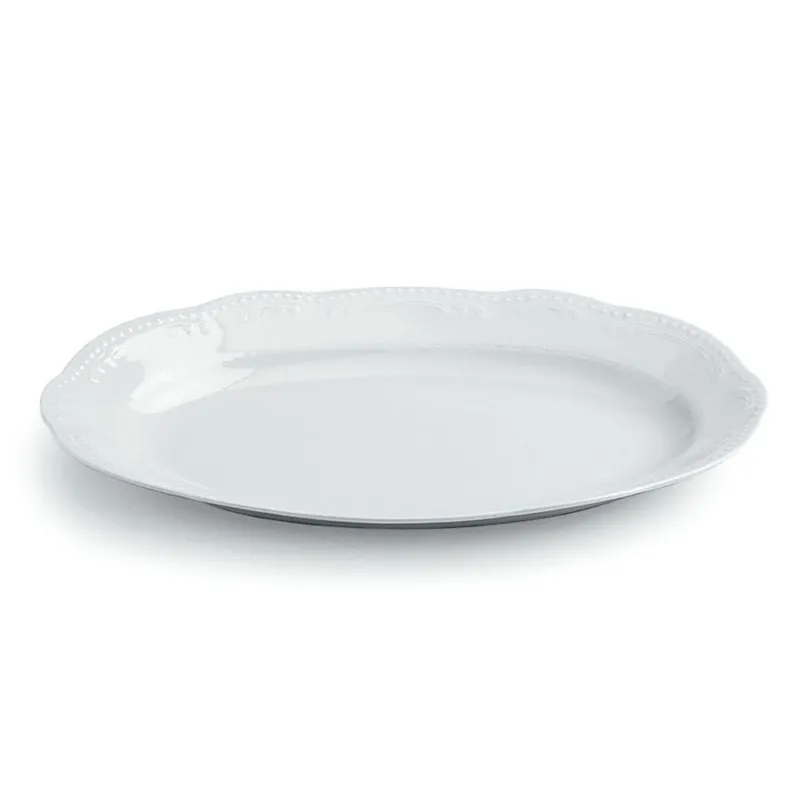 Economico OVALE PIANO - 31x21 cm Porcellana Bianco