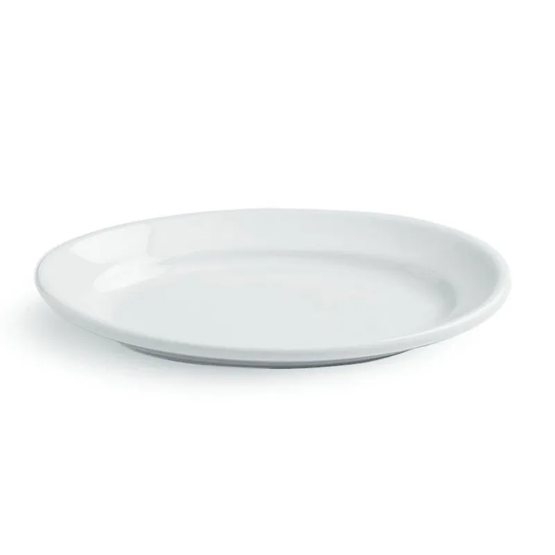 Promozione OVALE PIANO - 25x17 h4 cm Porcellana Bianco