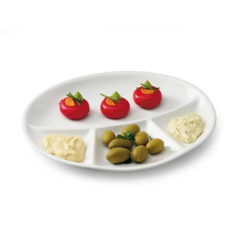 Esclusivo Piatto ov.fonduta cm 28x24 Bianco Porcellana Bianco