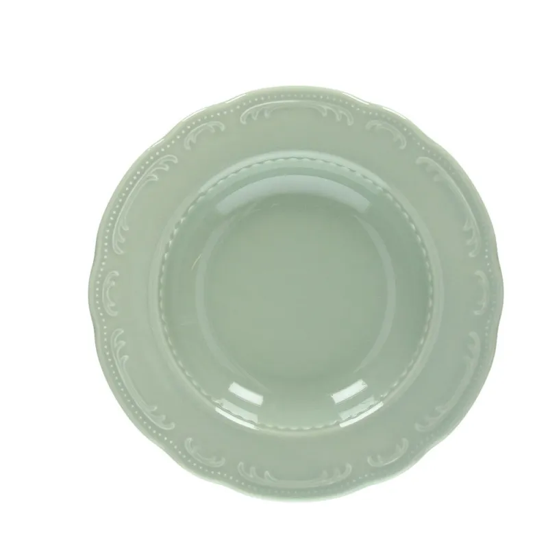 PIATTO FONDO - 23 cm Porcellana Verde Prezzo Basso