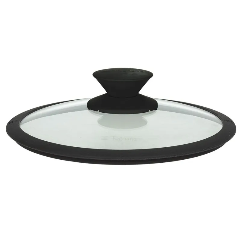 Ultima Occasione COPERCHIO TRASPARENTE BORDO SILICONE - 16 cm Vetro Nero