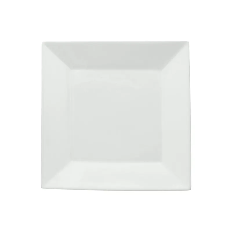 Piatto quadro cm 25 Bianco Porcellana Bianco Pagamento Sicuro