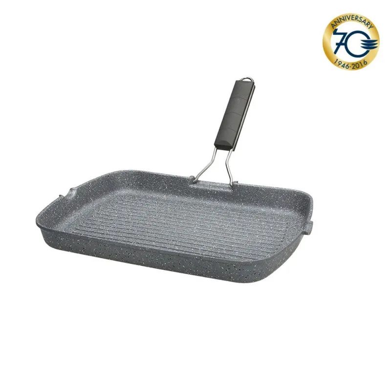 Grill rettangolare 34 x 24 Alluminio Grigio Professionale