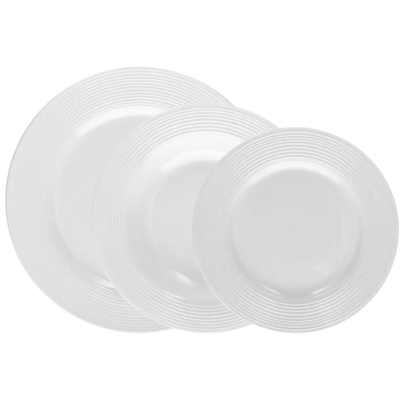 Prezzo Conveniente Servizio piatti 18 pezzi Circles Porcellana Bianco