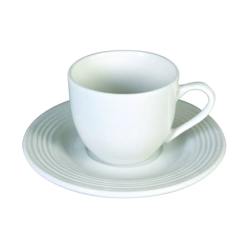 Occasione Imperdibile Confezione 6 tazze caffè con piattino Porcellana Bianco Porcellana Bianco