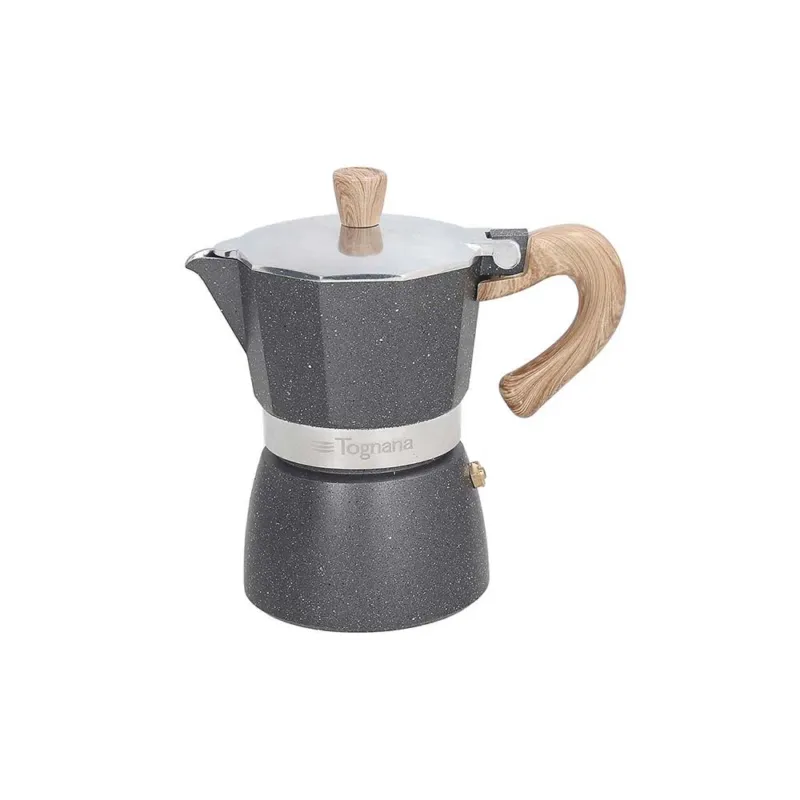 Economico Stone & Wood - Caffettiera 1 tazza grigio marmorizzato Alluminio Grigio