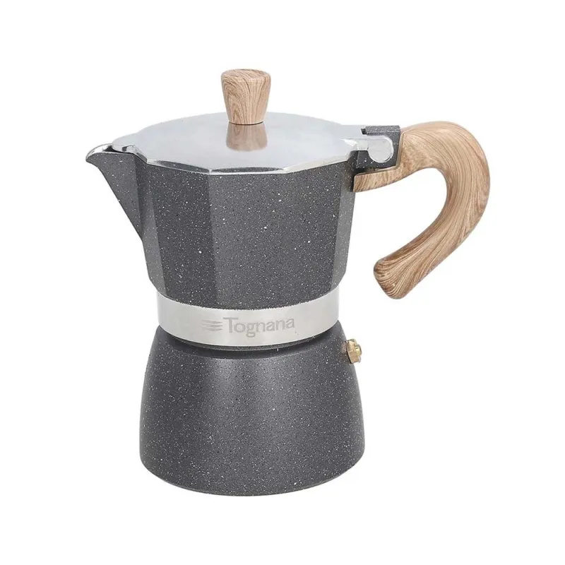 Stone & Wood - Caffettiera 3 tazza grigio marmorizzato Alluminio Grigio Ultima Occasione