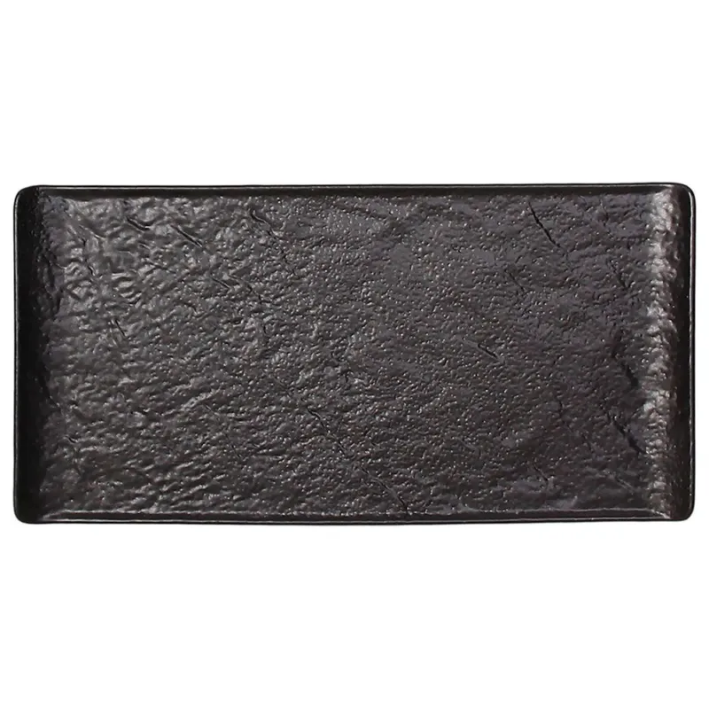 Piatto rettangolare cm 29,5x15 Black Porcellana Nero A Buon Prezzo
