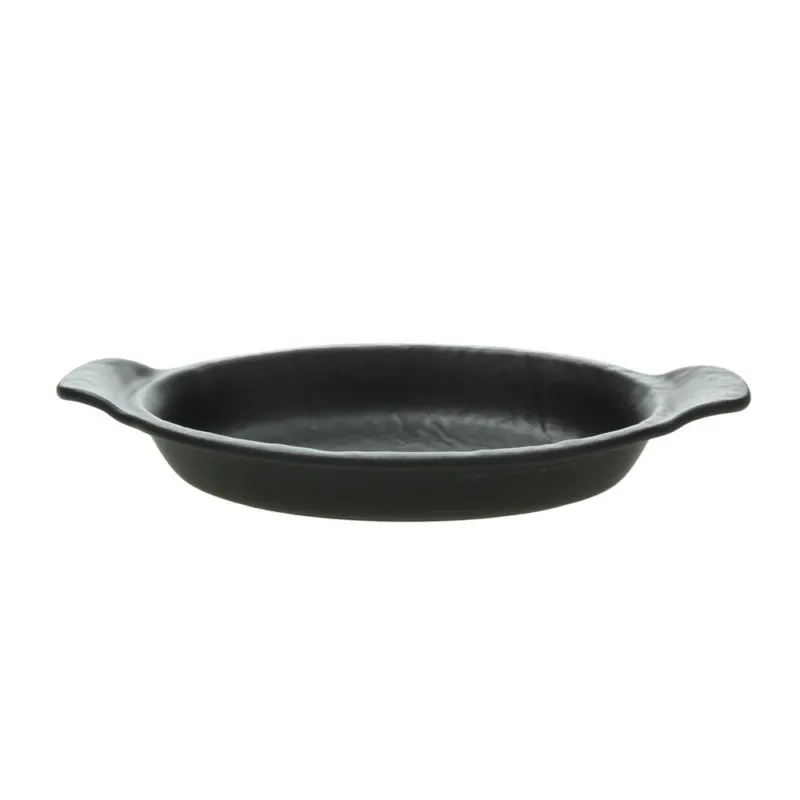 Esclusivo Ovale forno nr. 2 manici cm 28 Black Porcellana Nero
