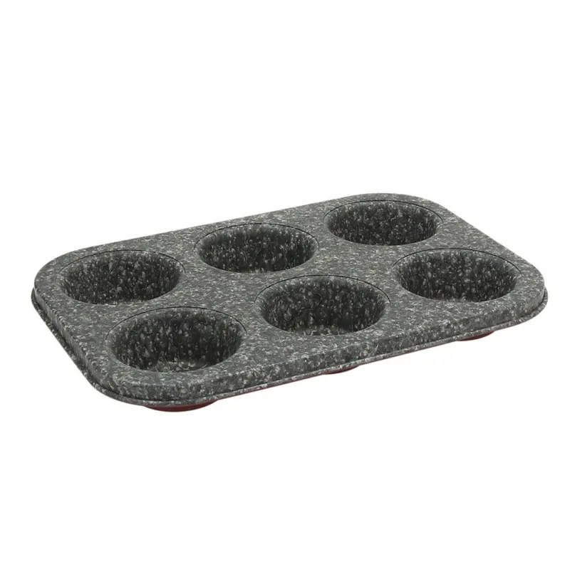 Stampo 6 muffin 27 x 17 cm Acciaio al carbonio Rosso Pagamento Sicuro
