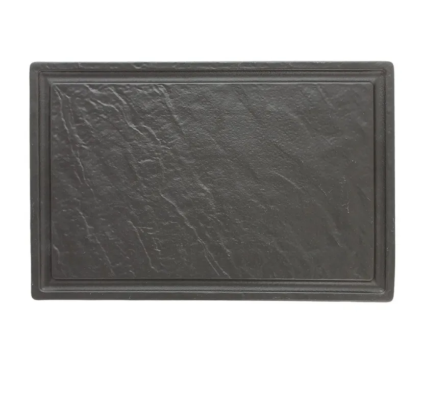 Subito Disponibile Piatto bistecca rettangolare 42x28 cm Porcellana Nero
