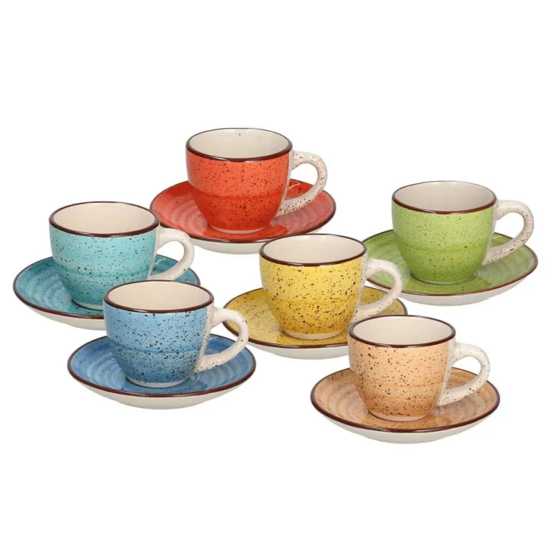 Occasione Imperdibile Confezione 6 tazzine caffè con piatto Art&pepper Ceramica Multicolor