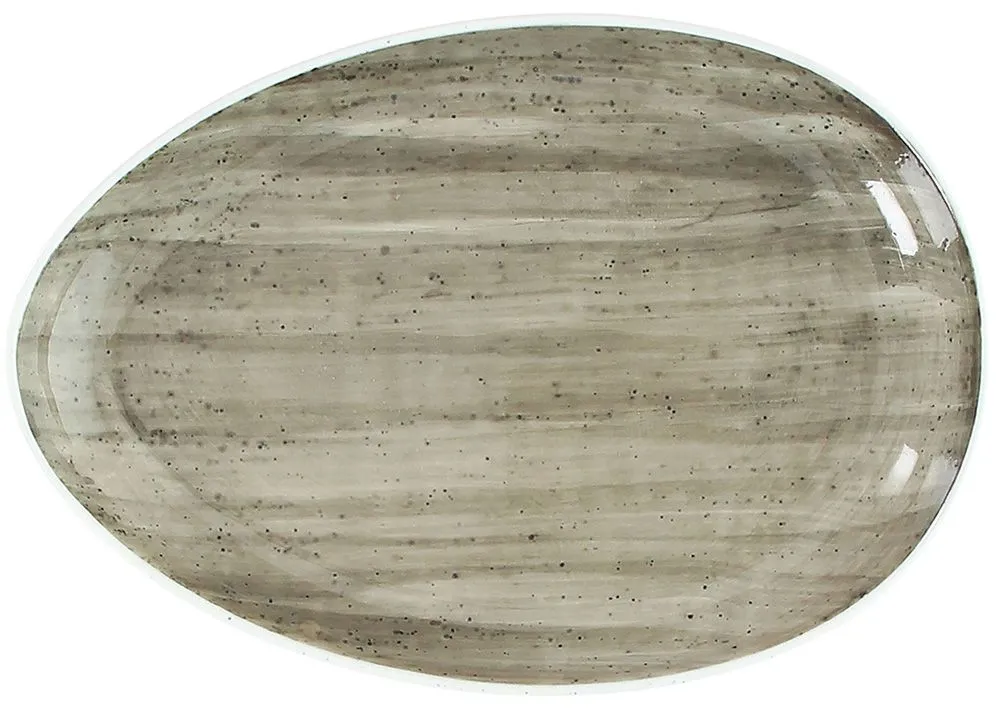 Ovale piano cm 26 Grey Porcellana Grigio Soddisfatti O Rimborsati