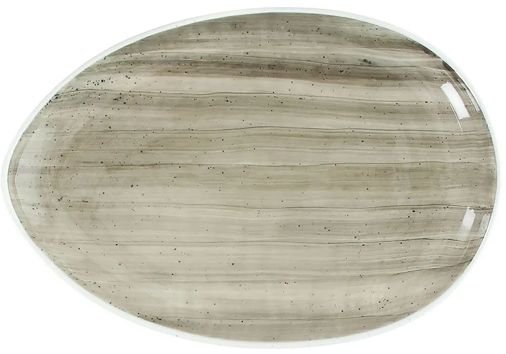 Ovale piano cm 31 Grey Porcellana Grigio Non Perdere