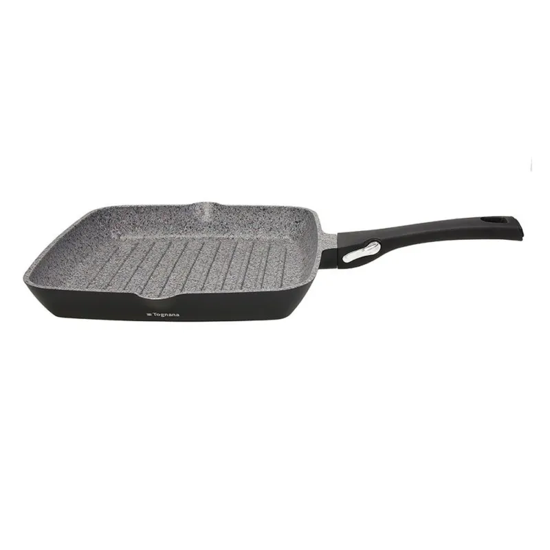 A Buon Prezzo Grill quadra con manico amovibile 28 cm x 28 cm Alluminio Grigio