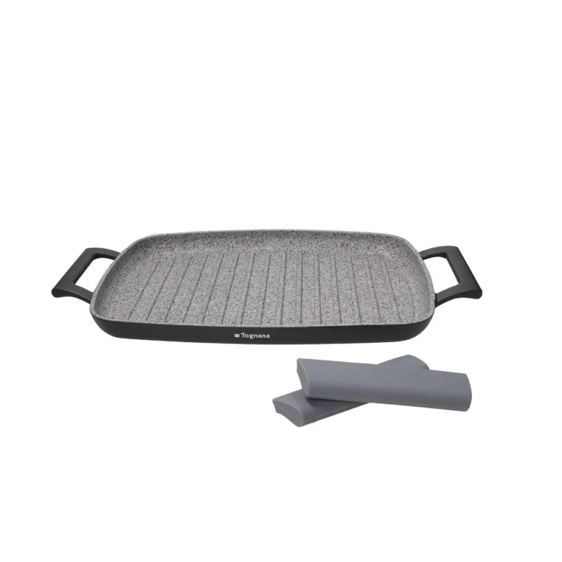Spedizione Espresso Grill rettangolare con presine 37x28 cm Alluminio Grigio