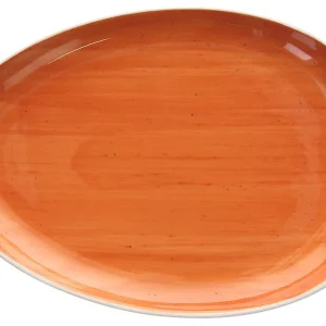 Ovale piano 26 cm Porcellana Arancio Soddisfatti O Rimborsati