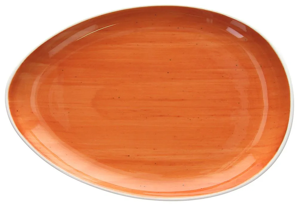 Ovale piano 26 cm Porcellana Arancio Soddisfatti O Rimborsati