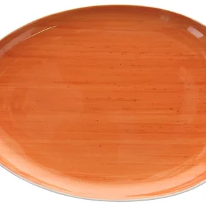 Ovale piano 31 cm Porcellana Arancio Spedizione Espresso