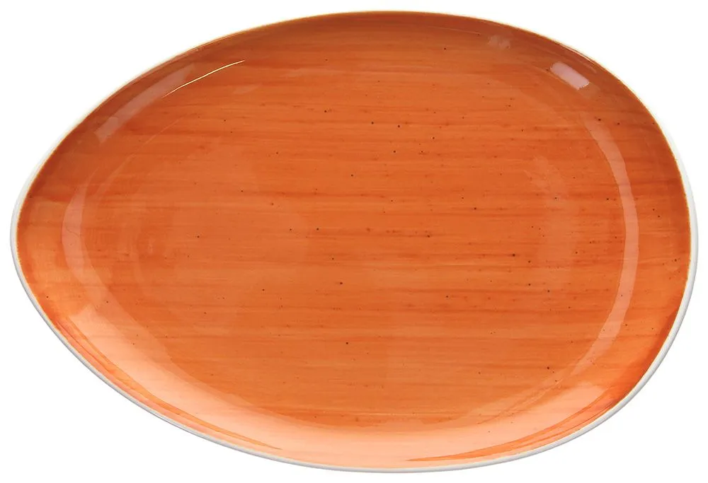 Ovale piano 31 cm Porcellana Arancio Spedizione Espresso