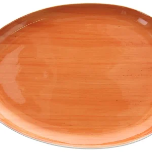 Ovale piano 36 cm Porcellana Arancio Spedizione Espresso
