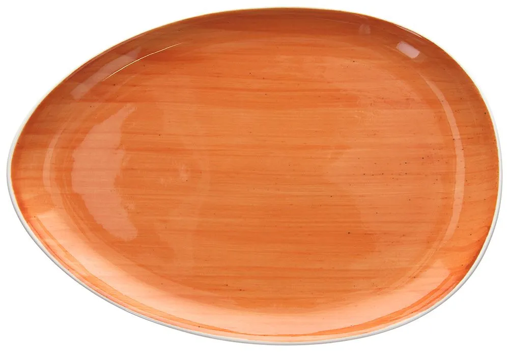Ovale piano 36 cm Porcellana Arancio Spedizione Espresso