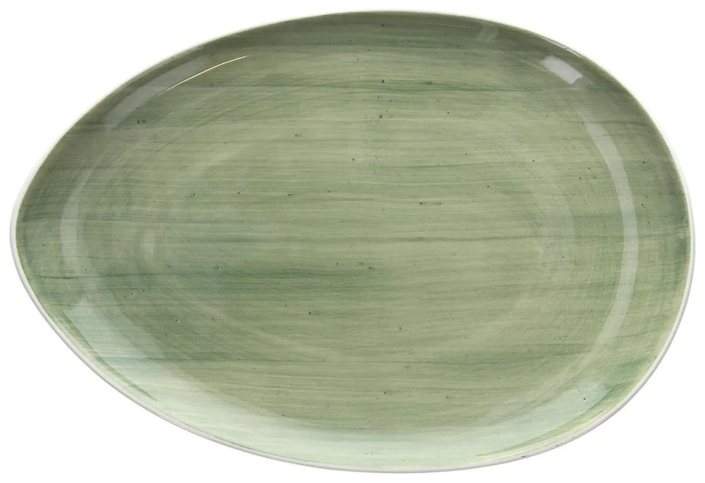 Ovale piano 31 cm Porcellana Verde Economico