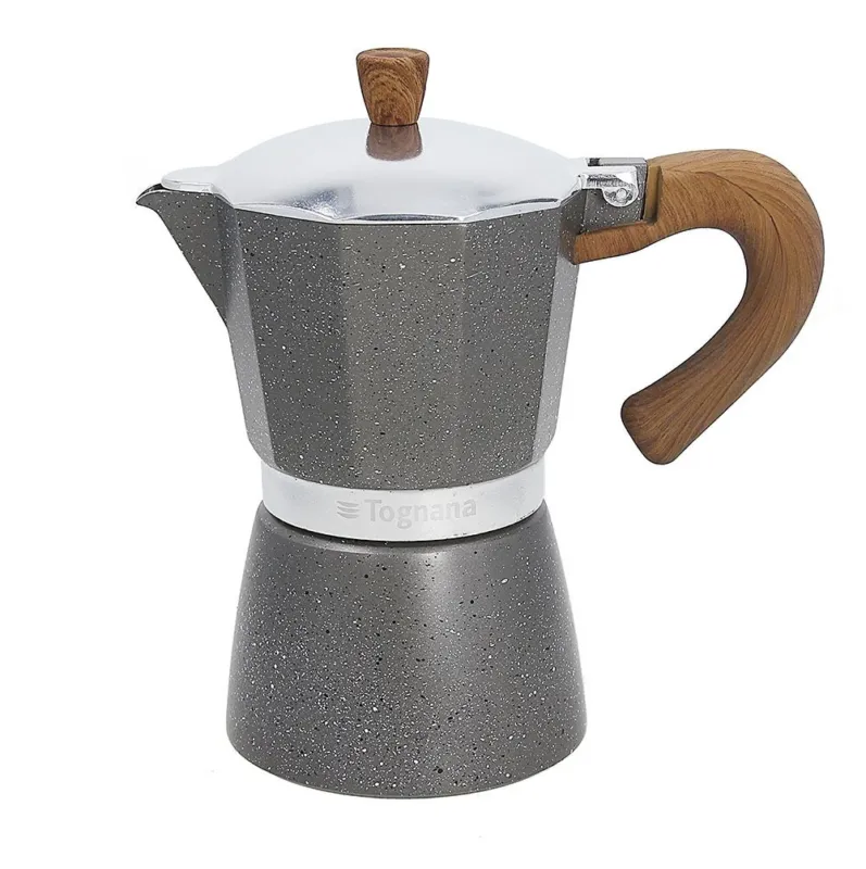 Compra Online Stone & Wood - Caffettiera 6 tazze Grigio marmorizzato Alluminio