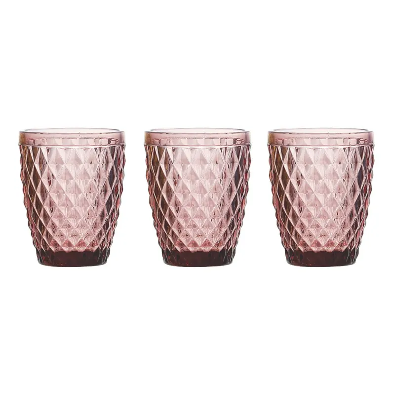 Quantità Limitata Confezione 3 bicchieri 260 cc Ciclamino Vetro Rosa
