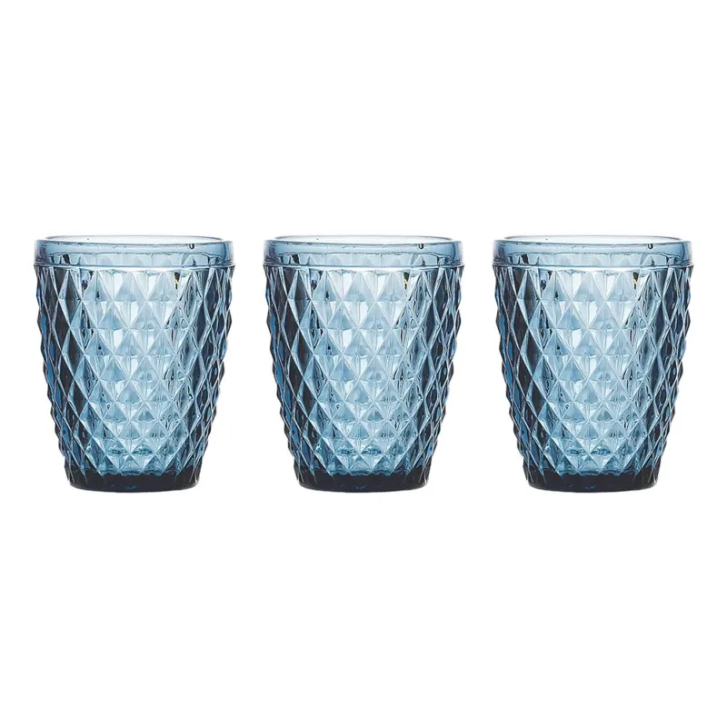 Must-Have Confezione 3 bicchieri 260 cc Vetro Azzurro