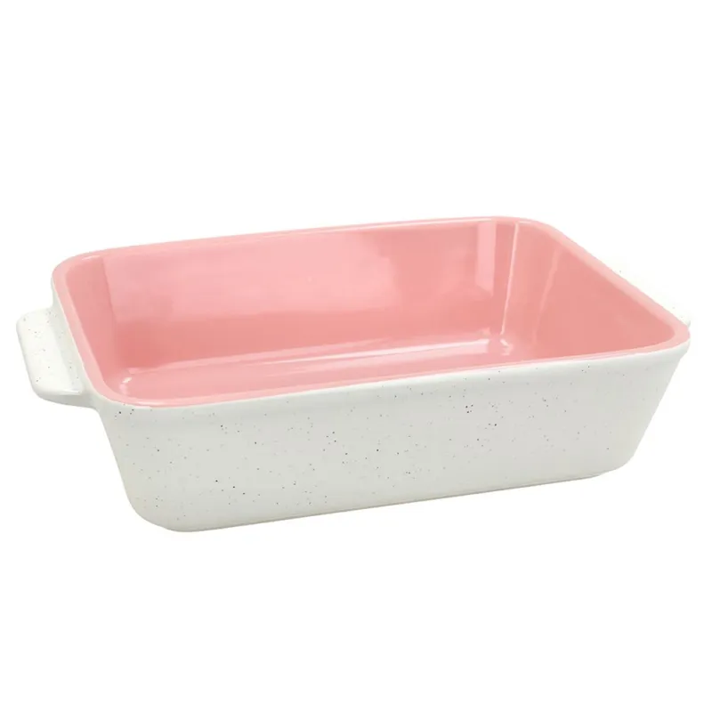 Solo Oggi Pirofila rettangolare con manici 24 x 16 x h 6 cm Pepper Bamboo Stoneware Rosa