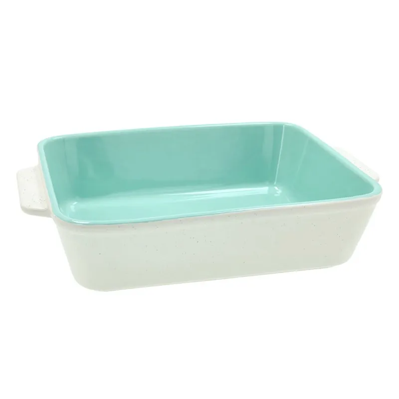 Pirofila rettangolare con manici 32 x 21,5 x h 7,5 cm Pepper Bamboo Stoneware Azzurro Prezzo Ridotto