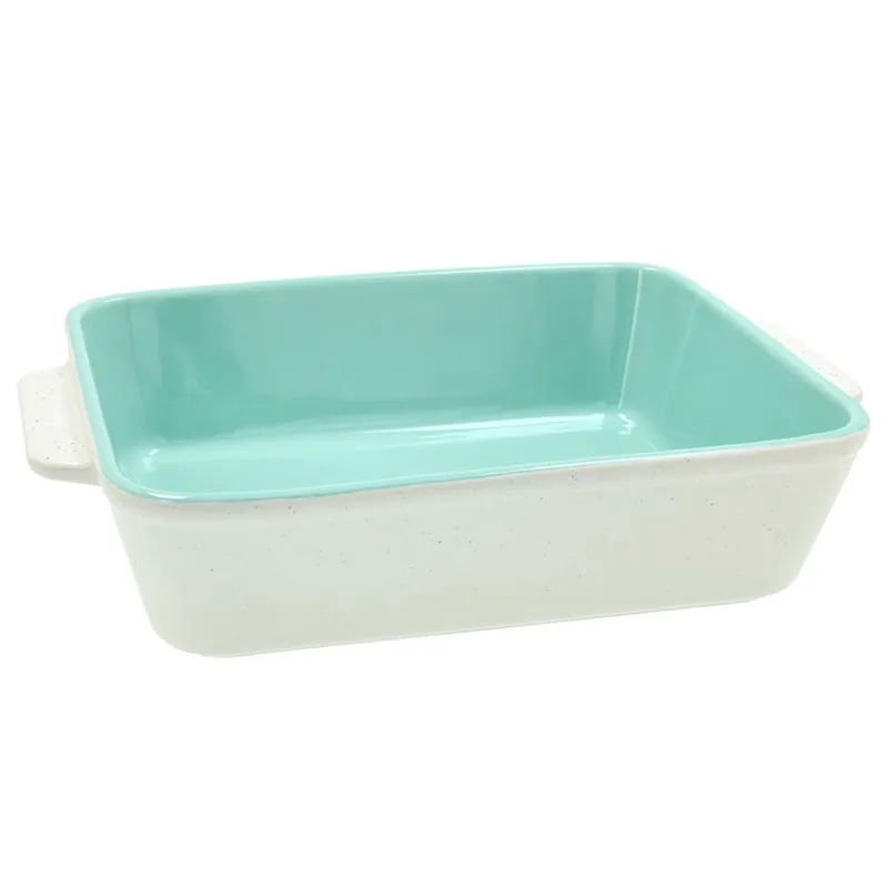 Affare Pirofila rettangolare con manici 35 x 24 x h 8 cm Pepper Bamboo Stoneware Azzurro