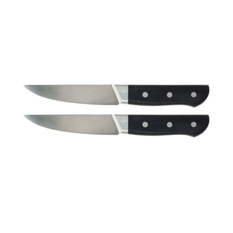 Promo Stagionale Set 2 Coltello Bistecca Large Acciaio inossidabile Nero