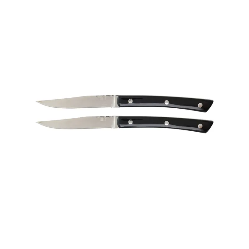 Set 2 Coltello Bistecca Black Acciaio inossidabile Nero Di Tendenza