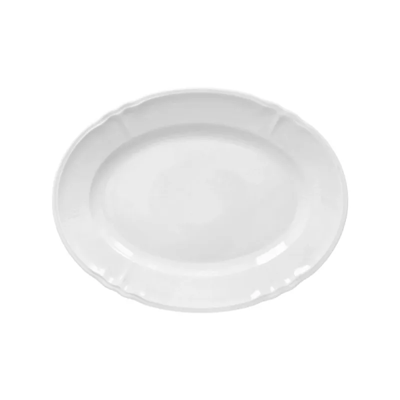 Ovale piano 31 x 24 cm Porcellana Bianco Prezzo Basso