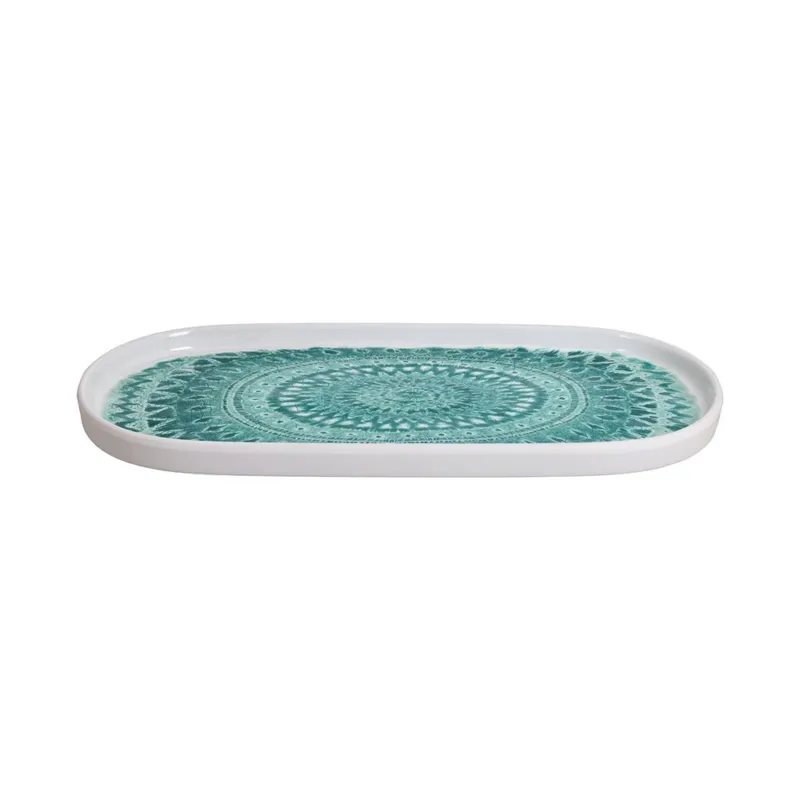 Nuova Collezione Piatto edge ovale 29 x 13 cm Azumar Melamina Azzurro