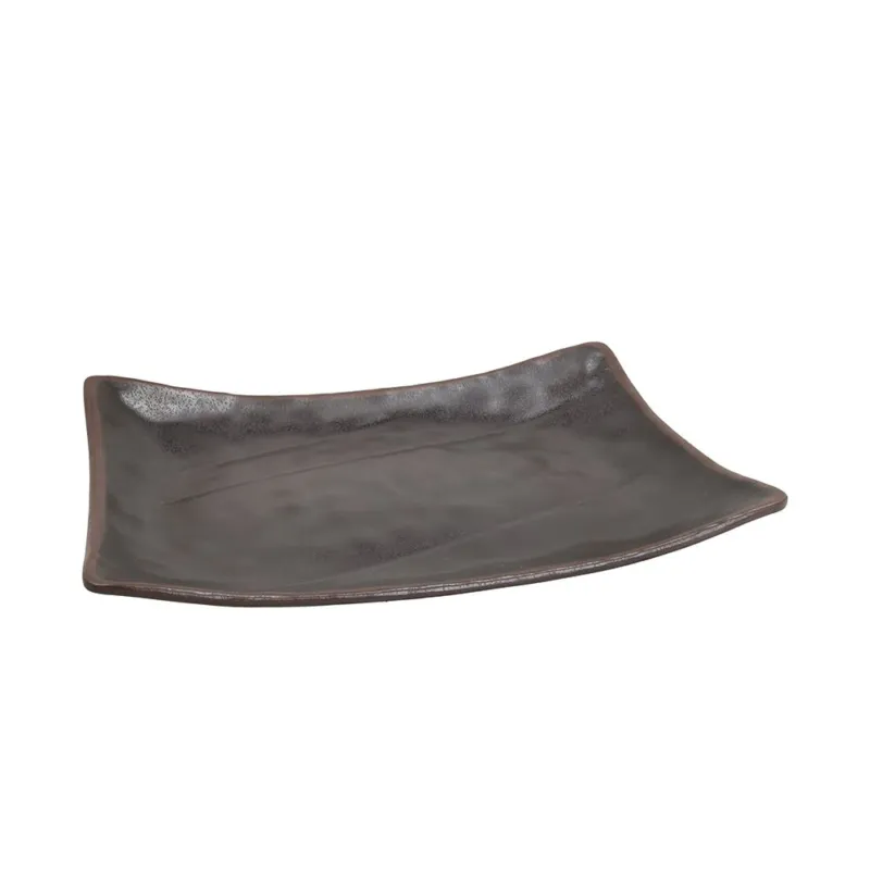 Professionale Piatto rettangolare 33 x 24 cm Roasted Melamina Nero