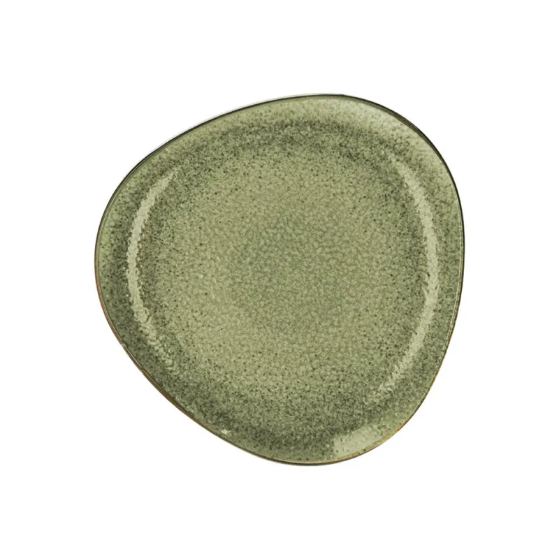 Subito Disponibile Piatto piano 27 x 28 cm Taupe Porcellana Verde