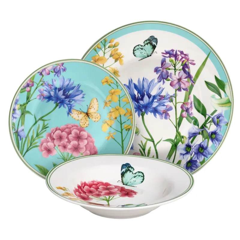 Direttamente Dal Produttore Servizio piatti 18 pezzi Jade Porcellana Multicolor