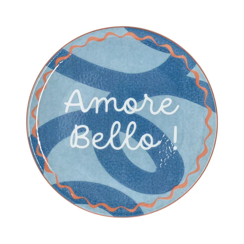 Rotondo pizza 33 cm Amore Bello Porcellana Azzurro Scelto Dai Clienti