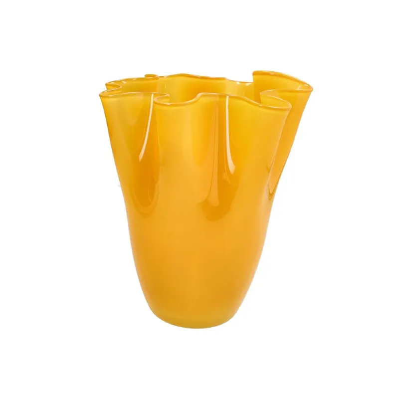 Vaso 26 cm Orofeo Vetro Giallo Pagamento Sicuro